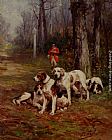 Hunting Canvas Paintings - Hunting Dogs At Rest